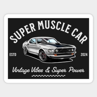 Classic Ford Mustang – Drawing | Vintage Car Art Magnet